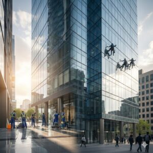 
How Commercial Cleaning and Window Washing Work Together